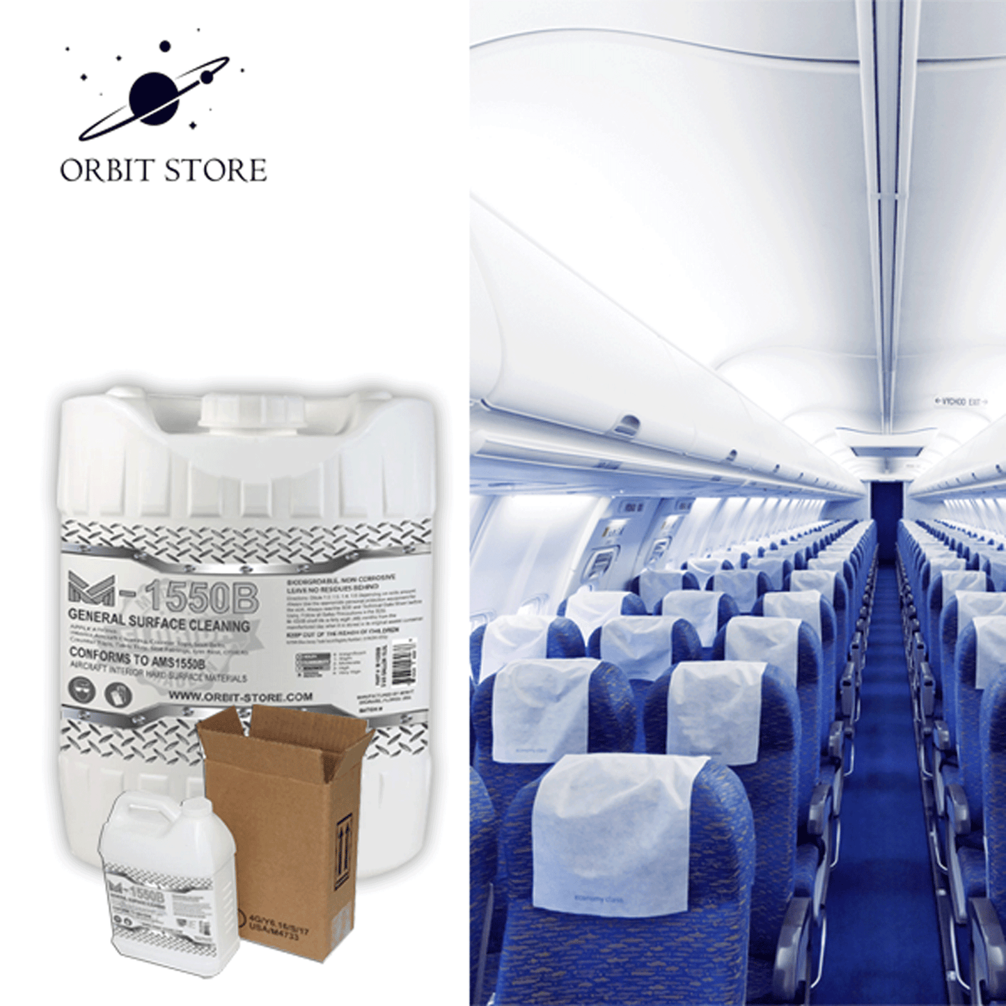 M-1550B Water-Based Cleaner for Aircraft Interior Hard Surfaces Part No. M1550-1