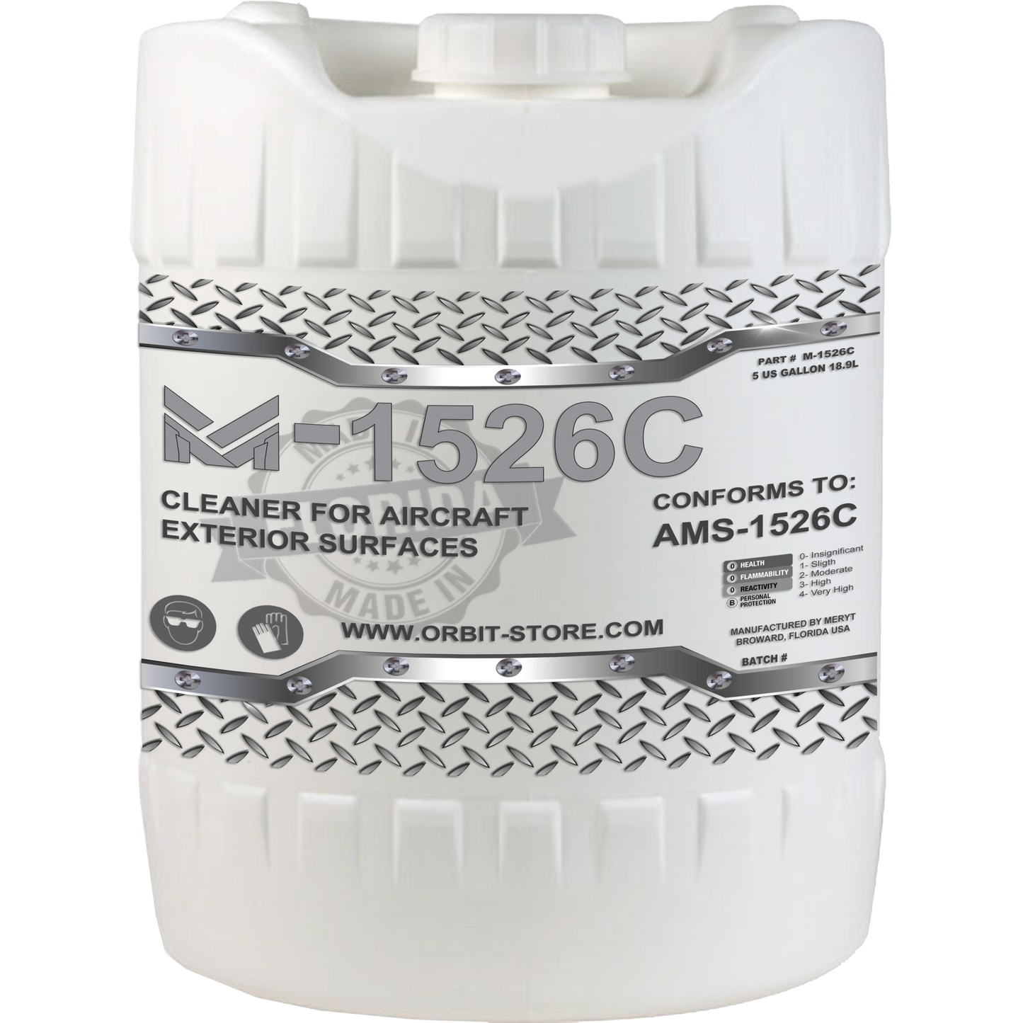 M1526C Aircraft Exterior Surface Cleaner Part No. M1526-5 5 US Gallons