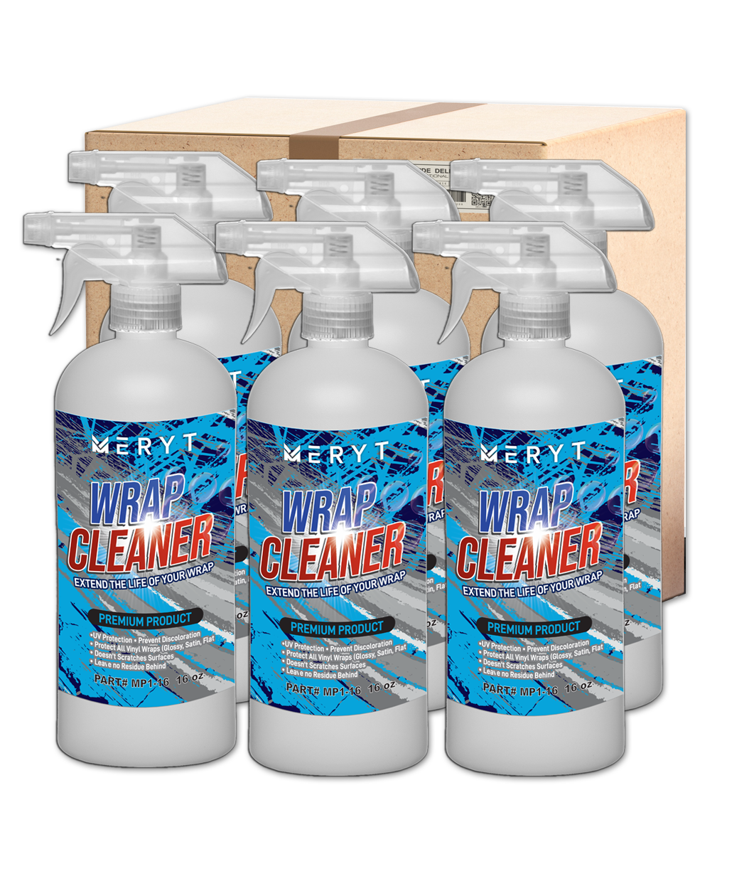 MERYT Wrap Cleaner MP1-16 16oz CASE of 6 Spray Bottles